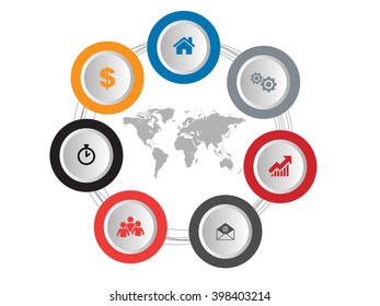 3D Vector infographic banner template with icons and place for text eps10