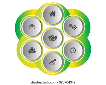 3D Vector infographic banner template with icons and place for text eps10