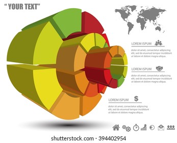 3D vector infographic design for business background eps10
