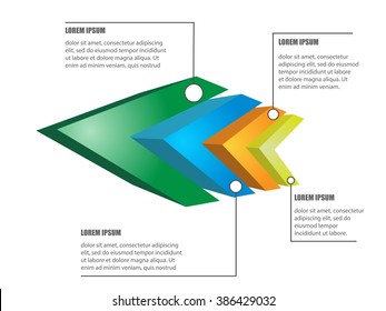 3D vector infographic design with color cubes and numbers modern style banner eps10