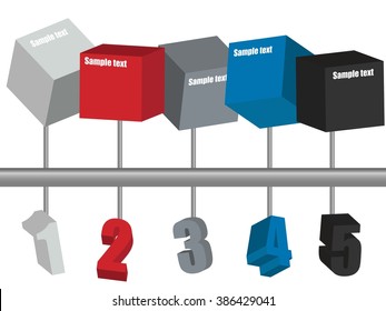 3D vector infographic design with color cubes and numbers modern style banner eps10