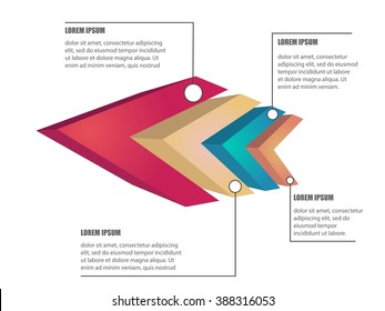 3D vector infographic design with color arrows ans place for your text eps10 banner