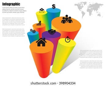 3D vector infographic modern template with icons and place for text
