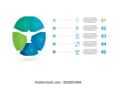 3D vector infographic pyramid, or comparison chart with 5 colorful levitating layers. The concept of six levels or stages of a business project. Realistic infographic design template.