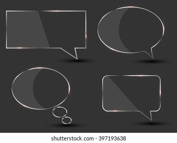 3D Vector Infographic Speech Bubbles With Glass And Place For Text Eps 10