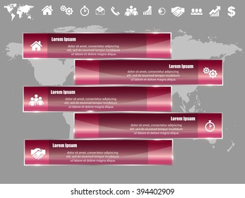 3D vector infographic template banners with icons and place for text eps10