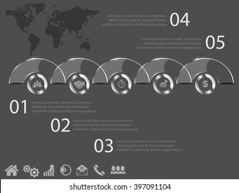 3D vector infographic template timeline with icons and place for text eps10