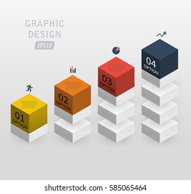 3d vector infographics column data