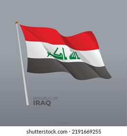 Ilustración ondeada del vector 3D Iraq