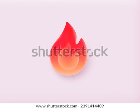 3D vector isolated fire emoji. 3D Vector Illustrations.