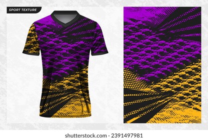 3D vector jersey shirt mokcup with grunge texture pattern blue and yellow color for sublimation print