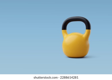 3d Vector Kettlebell, Workout gym tools, Sport equipment, Gym time concept. Eps 10 Vector.