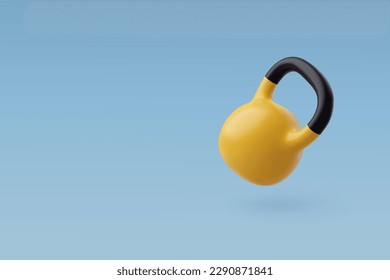 3d Vector Kettlebell, Workout gym tools, Sport equipment, Gym time concept. Eps 10 Vector.