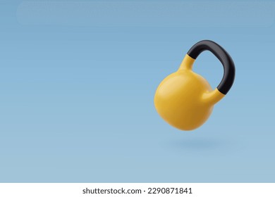 3 d Vector Kettlebell, Herramientas de gimnasio de entrenamiento, Equipo deportivo, concepto de tiempo de gimnasio. Vector Eps 10.