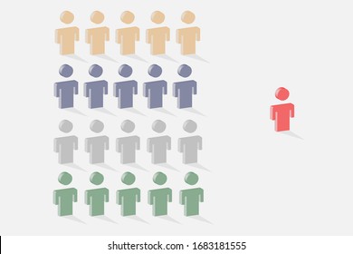 Vector 3D para líder que da orden al equipo. conceptual para el liderazgo 