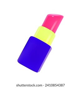 3d vector lipstick icon isolated on a white background.