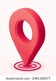 Símbolo de ubicación de Vector 3D símbolo de pin signo de ícono o mapa de localización de navegación gps de viaje puntero de dirección y marcador de posición de punto, GPS, creador de mapas, gradiente de malla wes