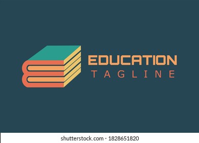 3D Vector Logo with book illustration forming initial "E". Usable for Education logos, libraries, bookstores and Publisher.