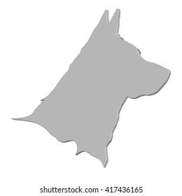 3D vector logo shepherd on a white background
