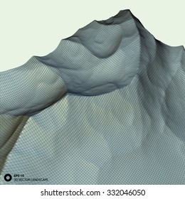 3d vector low poly futuristic mountain landscape. modern structure background. faceted forms and natural colors.