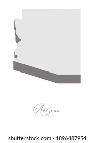 3D Vector map of  Arizona with handwritten name of the state. State name can be removed or edited. State map isolated on white. Appropriate for digital editing and prints of all sizes.