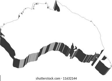 3d vector map of australia