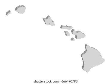 3D Vector Map Of Hawaii