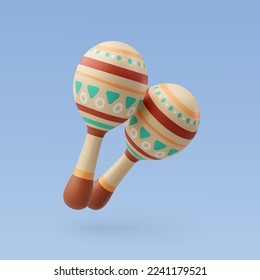 3d Vector Maracas Shakers Traditional, Music and Instrument concept, Eps 10 Vector.
