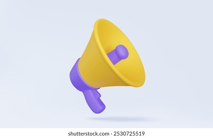 vetor 3D Megaphone anúncio de alto-falante microfone portátil, alto-falante anunciar financiamento de negócios venda de mídia social atenção de marketing em fundo pastel. Eps 10 vetor. ilustração.