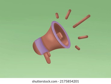 3D-VektorMegaphonlautsprecher oder Lautsprecherbullhorn-Symbol , Lautsprecher mit Mikrofon-Illustration 