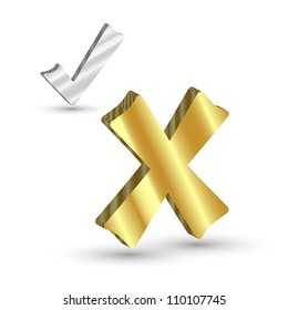 3d vector metal check marks