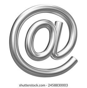 3d vector metal email symbol on isolated background. Stock vector illustration.	
