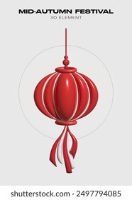 3D vector of Mid-Autumn Festival lantern.