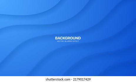 3D Vector Minimal Blue Smooth Curved Bent Lines Morph Material Design Blurred Abstract Background. Layered Rippled Structure Geometric Wallpaper. Render Abstraction Tilted Distorted Warped Strips Back