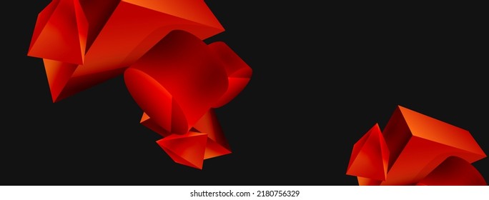 3D-Vektorgrafik minimalistischer geometrischer abstrakter Hintergrund. Dreieck, Zylinder, Pyramidengrundform Zusammensetzung. Trendy Techno Business Template für Tapete, Banner, Hintergrund oder Landung