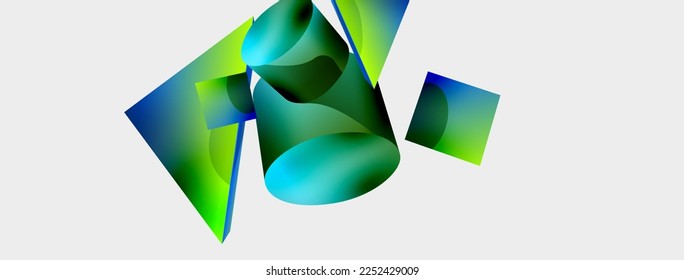 3d fondo abstracto geométrico vectorial minimalista. Triángulo, cilindro, composición de forma básica de la pirámide. Plantilla de negocios de moda para tecno para papel de pared, banner, fondo o aterrizaje