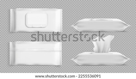 3d vector mock up for wet wipes pouch or pack. Product and element isolated on transparent background.