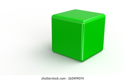 3D vector model of a black Cube. isolated on white. The cube has a shadow.