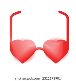 3D vector morden  style heart sunglass icon 