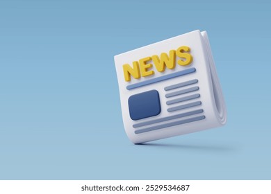 3d Vector Newspaper, Equipment for elderly concept. Eps 10 Vector. 