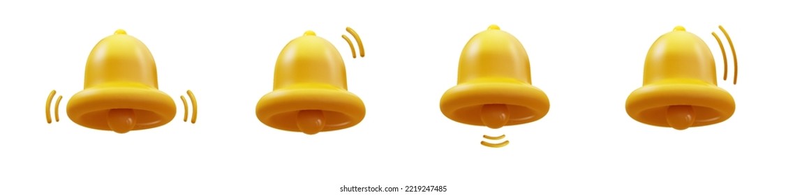 3d vector Notification message bell icon alert and alarm icon.