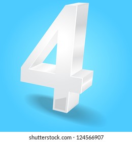 3d Vector Number Counters Four 4
