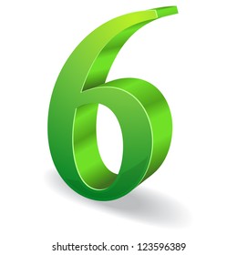 3d Vector Number Counters Six 6