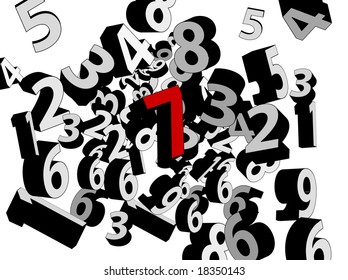 3D Vector Numbers Concept