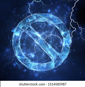 3d vector object on a background of blue sky. lightning and thunder. strength and power