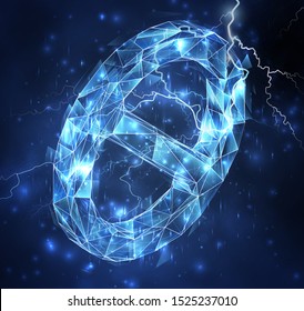 3d vector object on a background of blue sky. lightning and thunder. strength and power