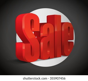 3d vector object of the word Sale. Red text. Eps 10.