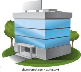 3D Vector Office Building Illustration Clipart