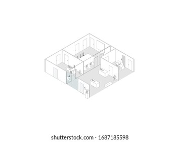 3D Vector Of An Office Floor In A Building