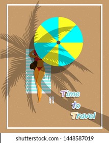 3D vector on the theme of travel , summer vacation, adventure. Preparing for your journey. Outfit of modern traveler Top view
